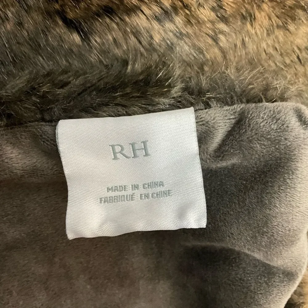 Restoration Hardware Luxe Faux Fur Brown Black Tree Skirt
